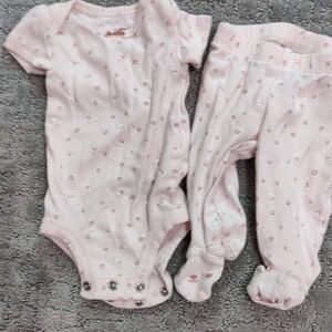 Carter's Light Pink Floral Bodysuit Set